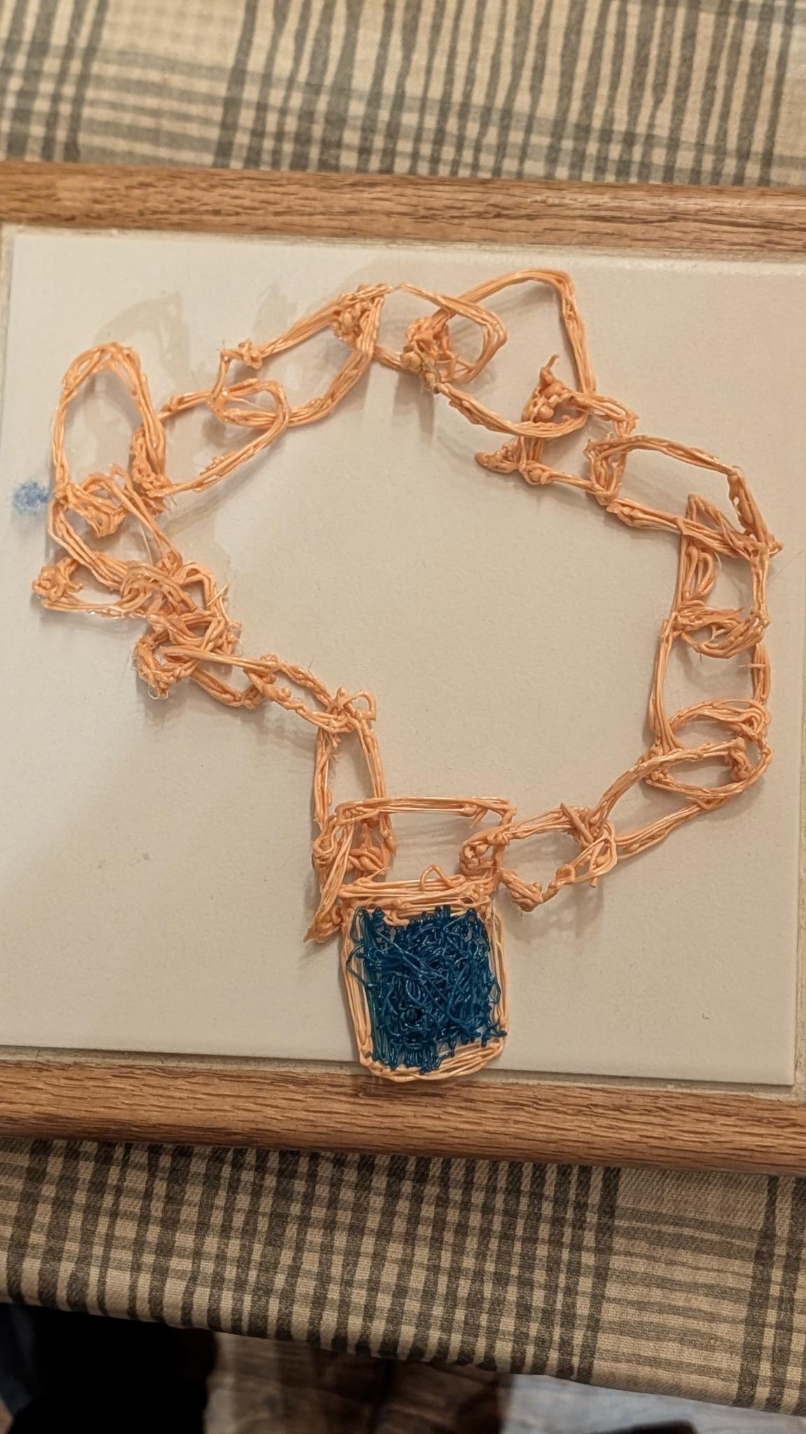 3D pen necklace made by a student